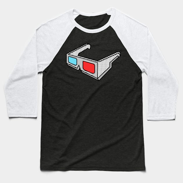 3d glasses Baseball T-Shirt by gazonula